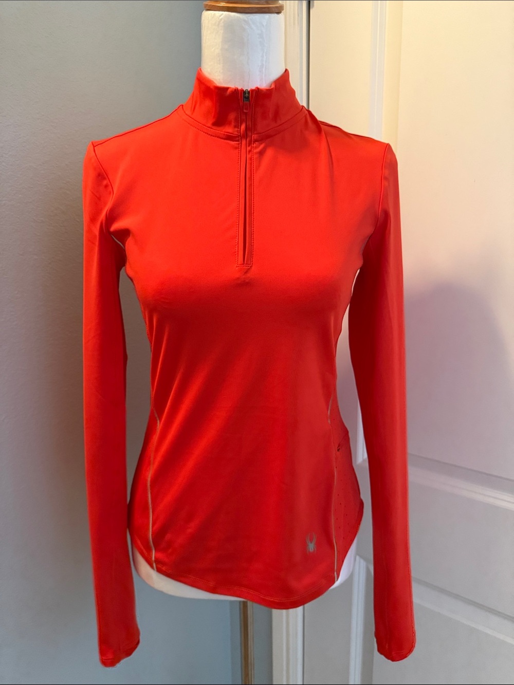 Spyder Women’s Long-Sleeve Half-Zip Top - Bright Red/Orange